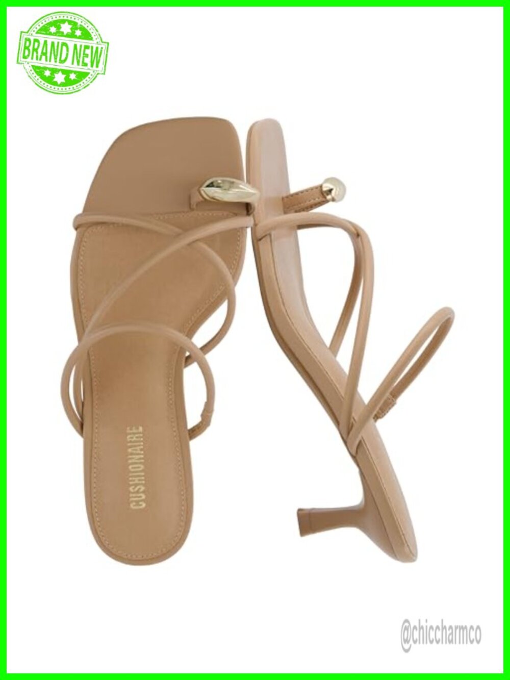 Strappy Kitten Heel Sandals Vegan Leather Square Toe Slip On Wedding Dress Shoes